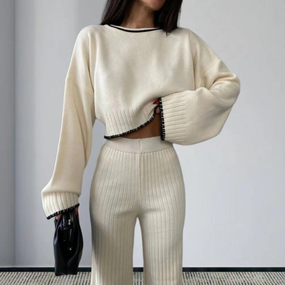 Fashion Simple Knitting Two-piece Set For Women