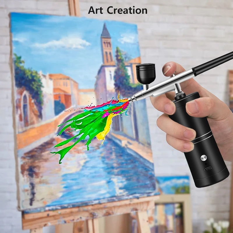 Mini Airbrush Compressor Kit Spray Gun Air-Brush Paint Tattoo Nails Art Handheld